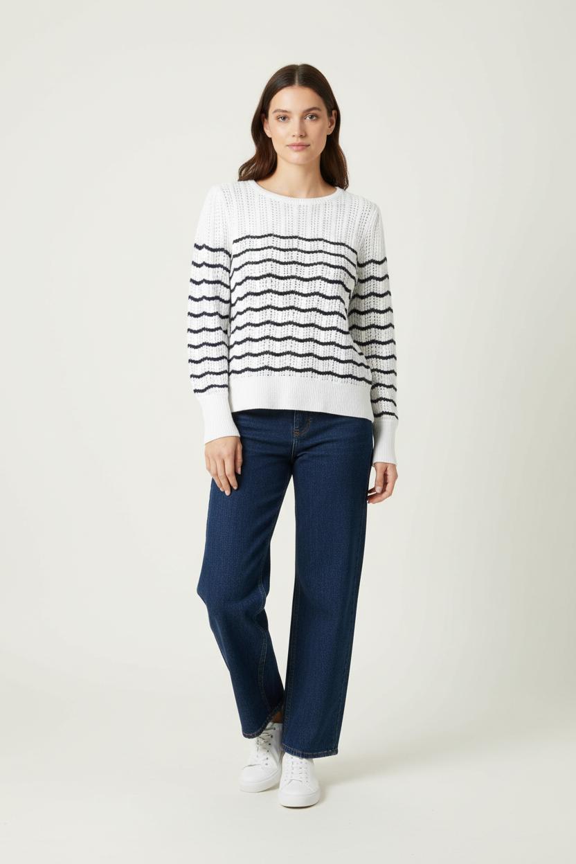 Pull Blanc et Noir - Taille M/38