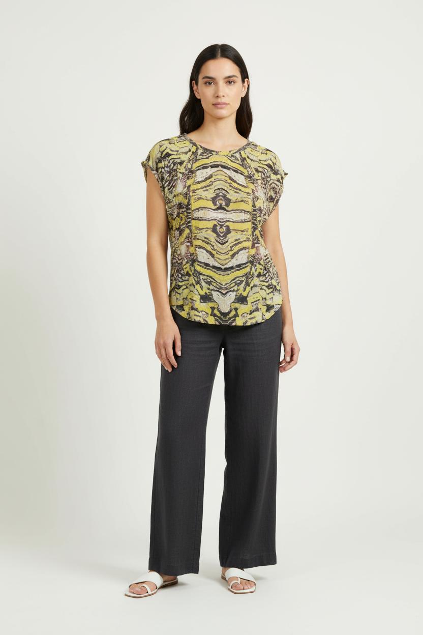 Tee-shirt Jaune et Marron - Taille S/36