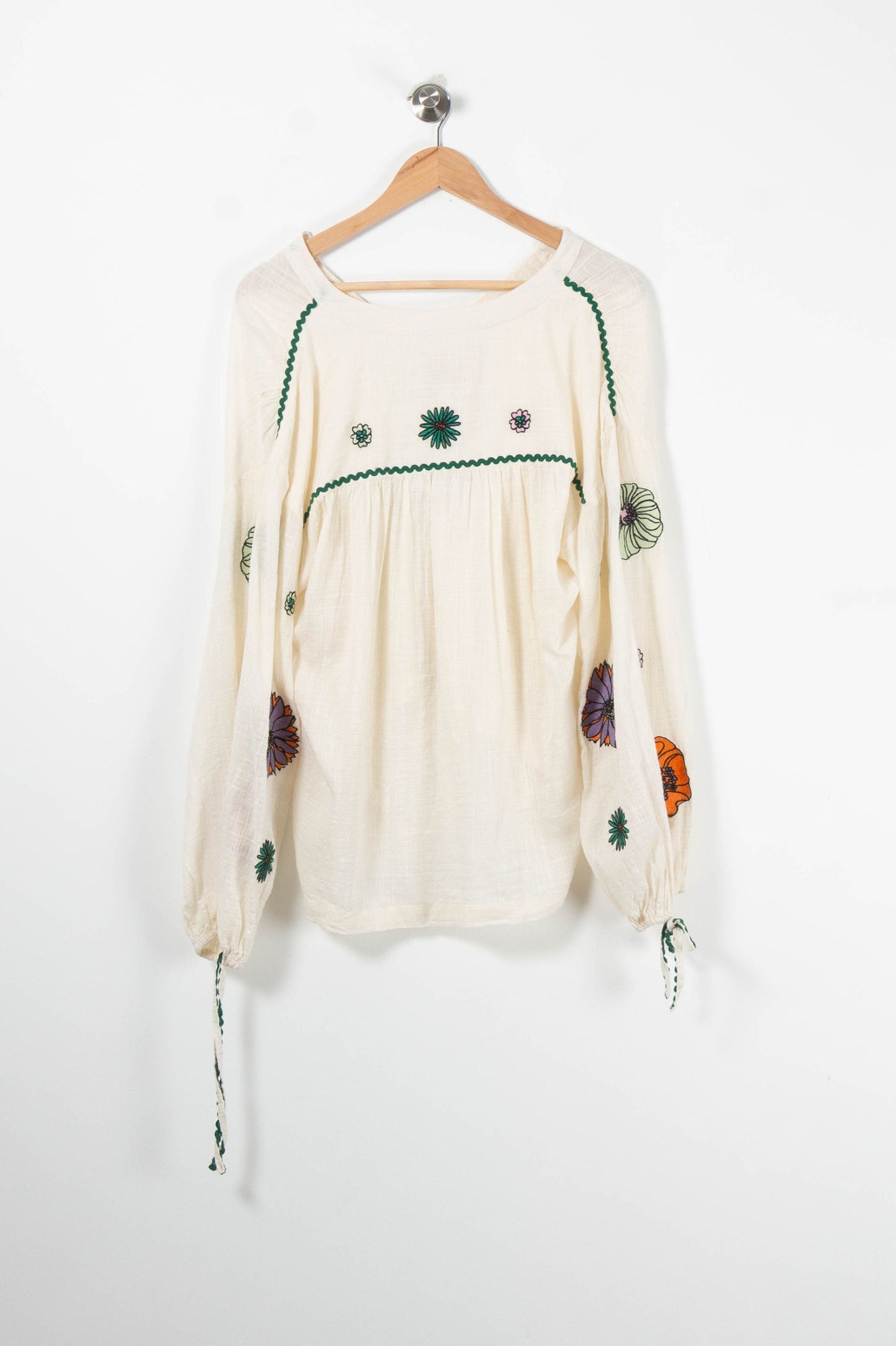 Blouse Beige et Verte - Taille M/38