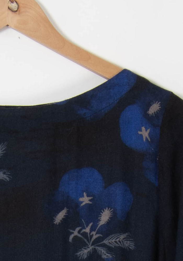 Blouse Noire et Bleue - Taille S/36