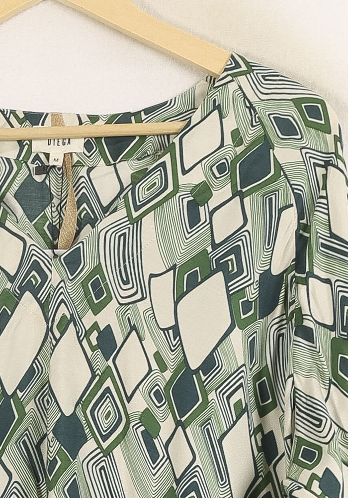 Blouse Verte et Blanche - Taille M/38