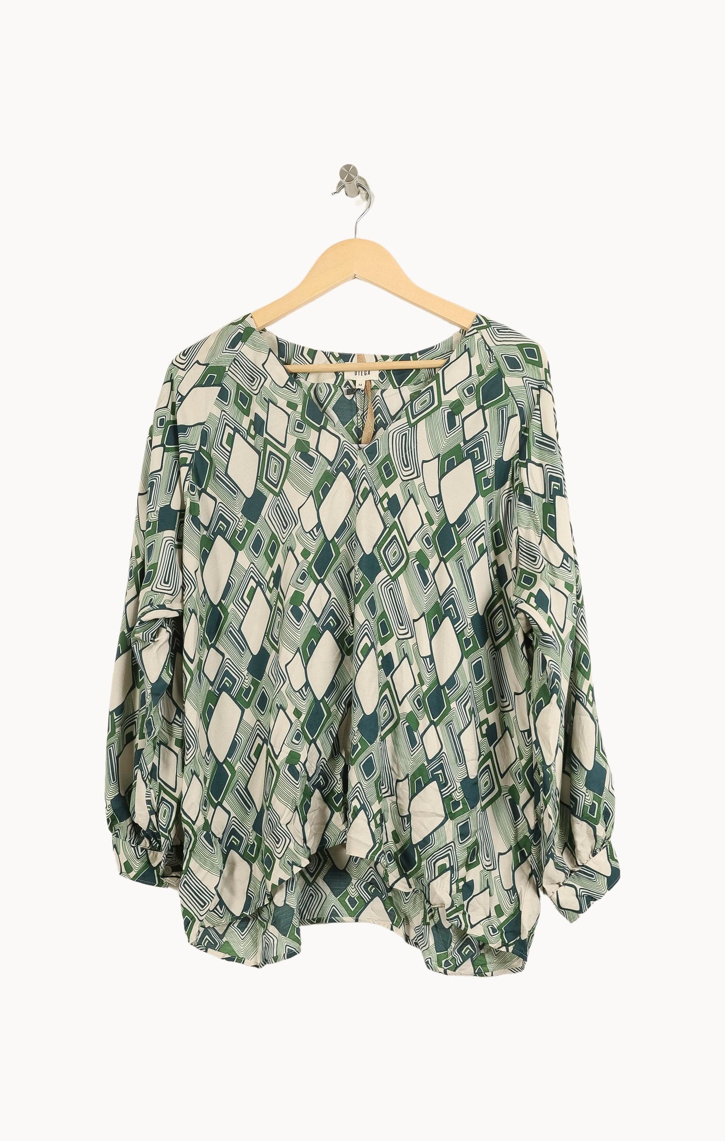 Blouse Verte et Blanche - Taille M/38