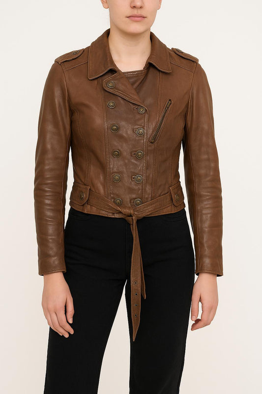 Veste En Cuir Marron - Taille L/40