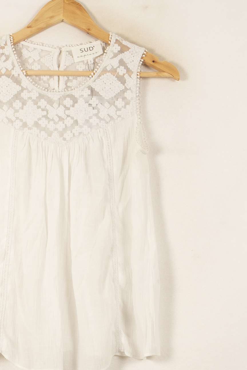 Top Sans Manches Blanc - Taille S/36