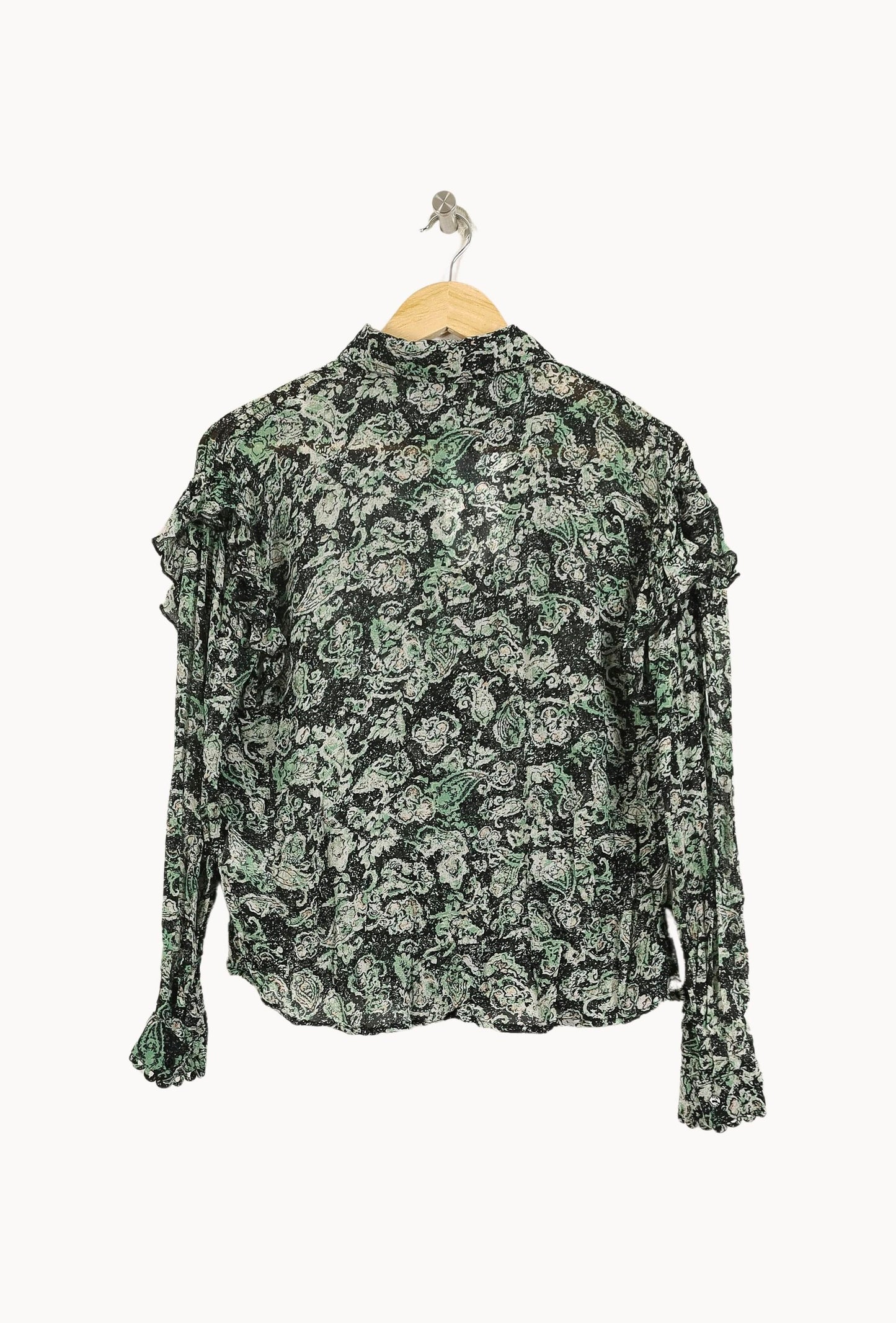 Blouse Verte et Noire - Taille S/36