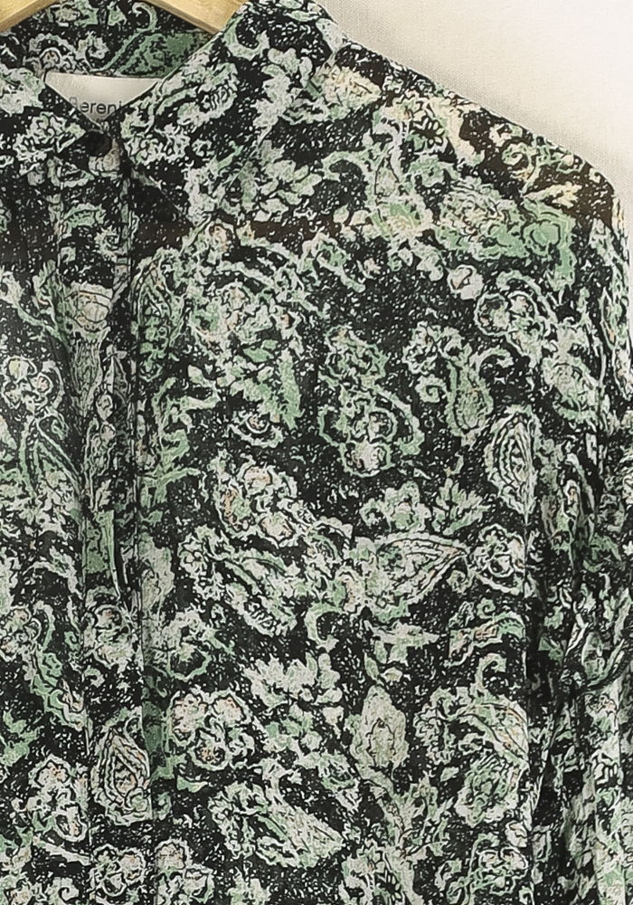 Blouse Verte et Noire - Taille S/36
