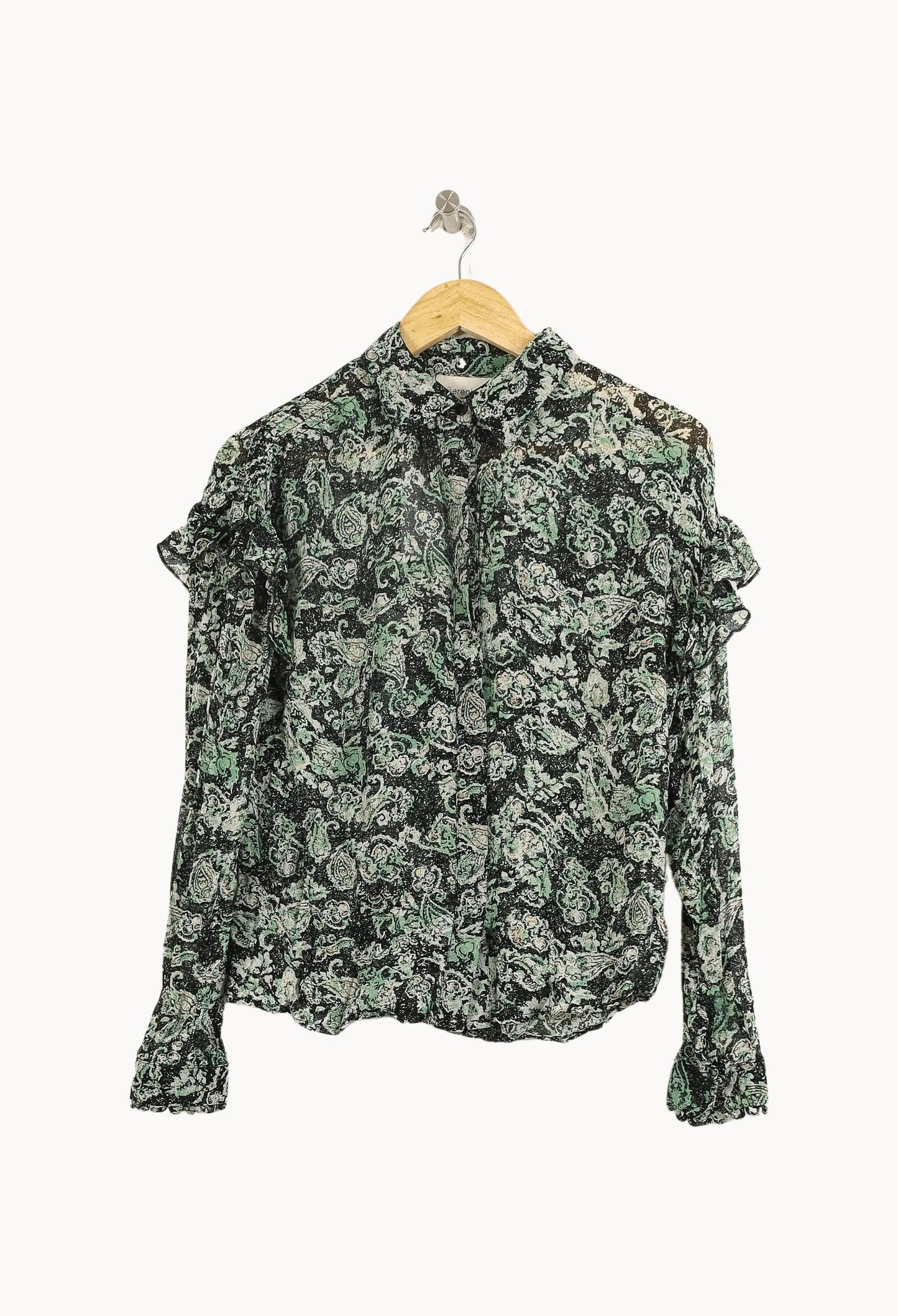 Blouse Verte et Noire - Taille S/36