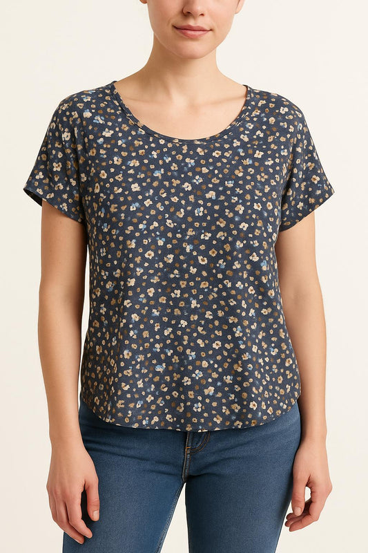 Blouse Bleue et Multicolore - Taille M/38