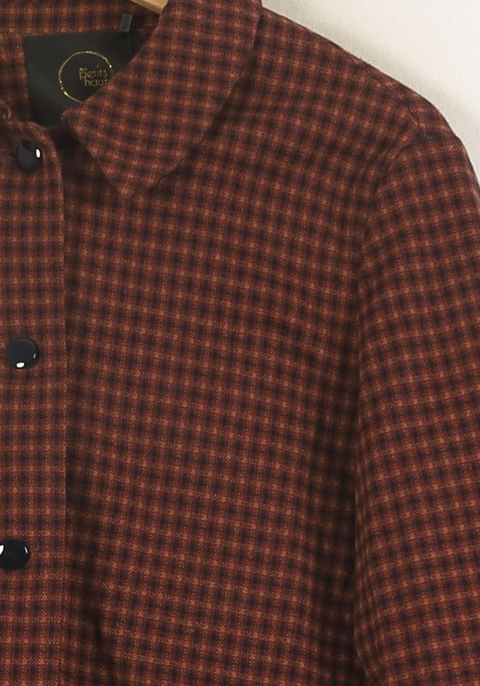 Veste Carreaux Marron et Rouge - Taille M/38