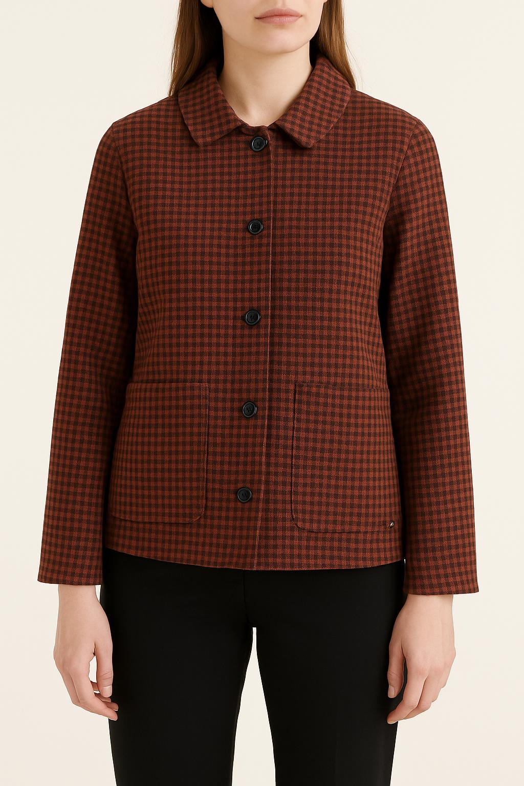 Veste Carreaux Marron et Rouge - Taille M/38