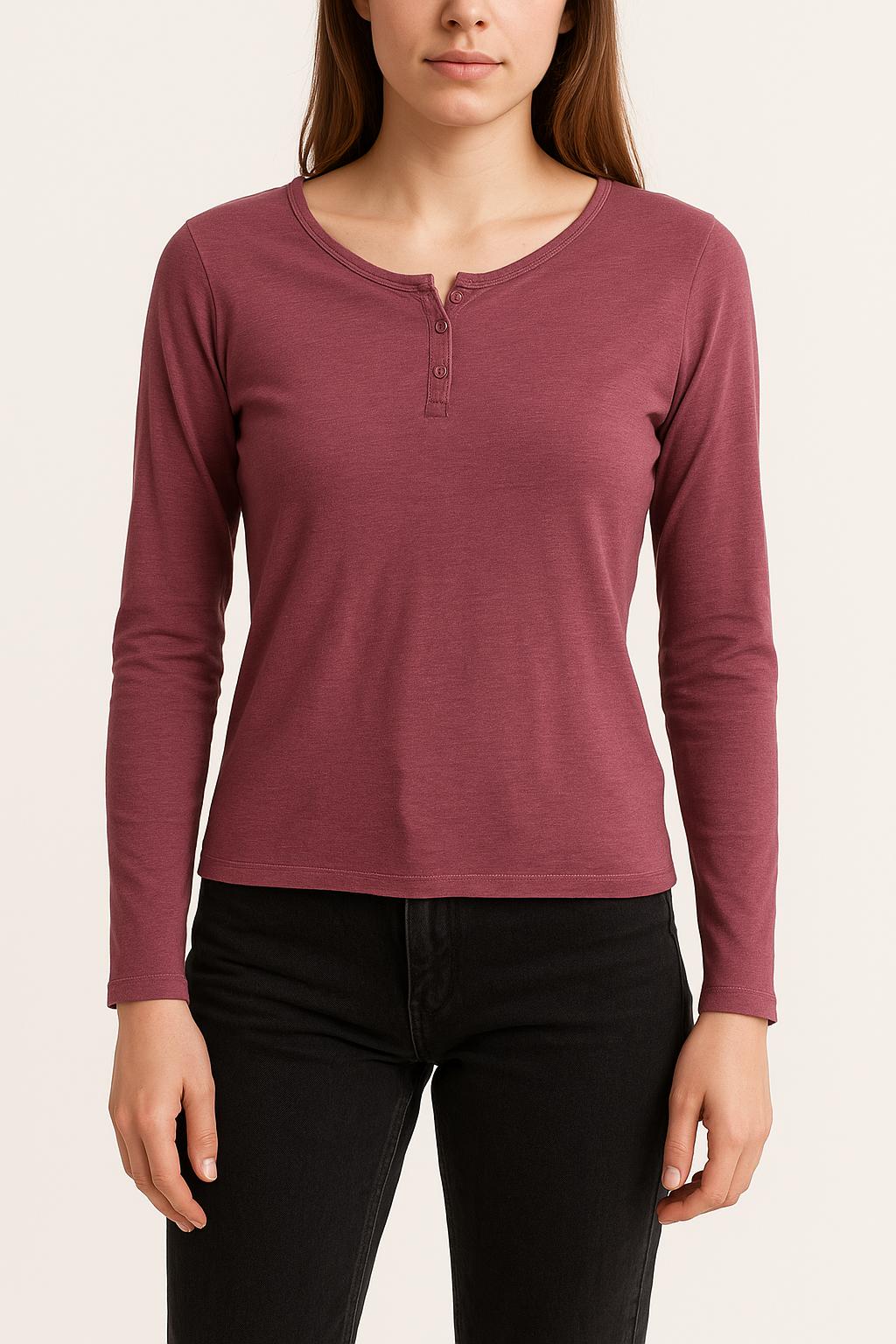 Tee-shirt manches longues rose - Taille XS/34