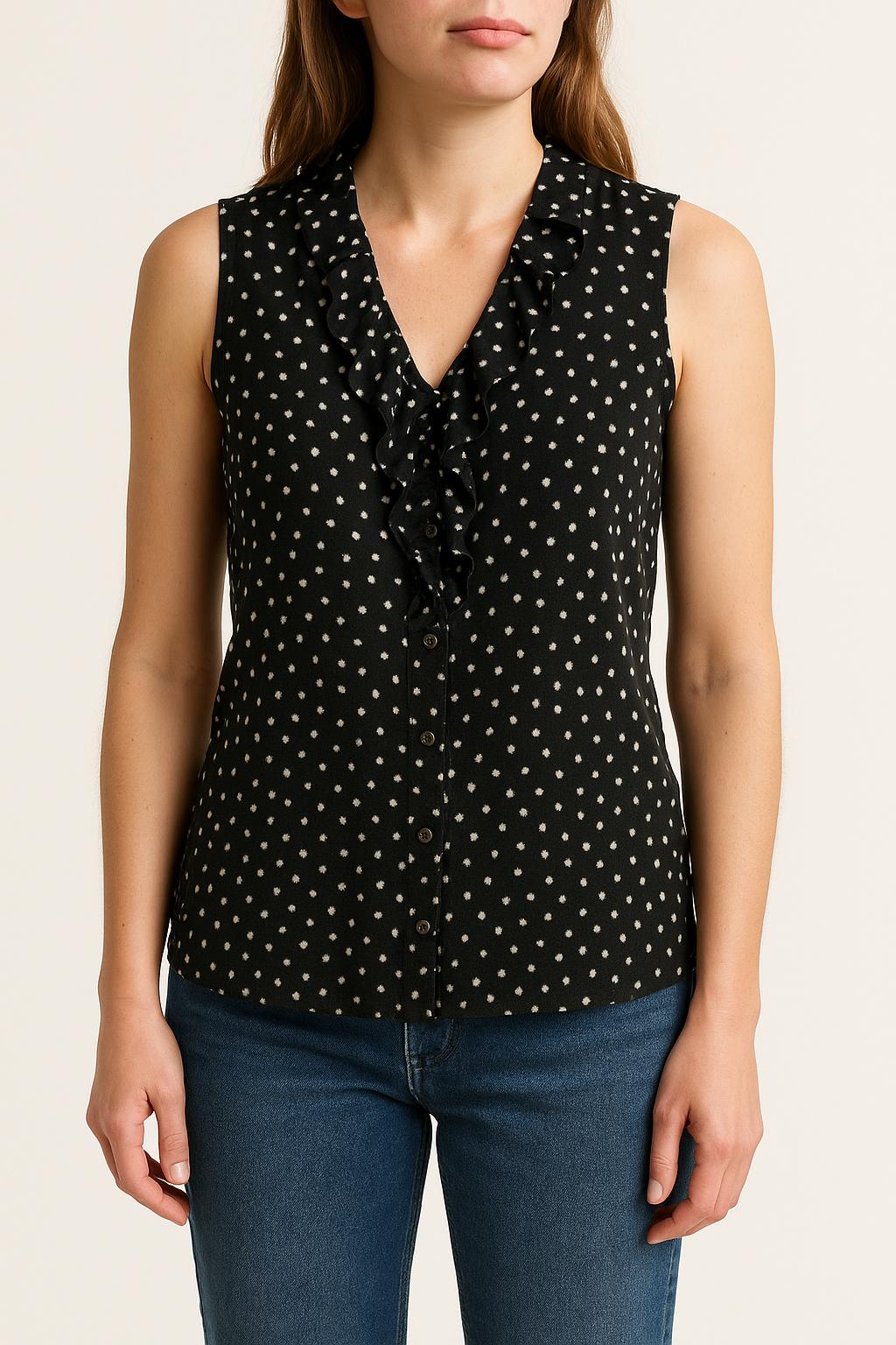 Blouse Sans Manches Noire et Blanche - Taille S/36