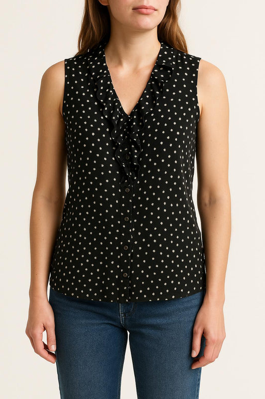 Blouse Sans Manches Noire et Blanche - Taille S/36