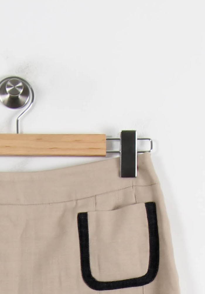 Jupe Plissée Beige et Noire - Taille M/38