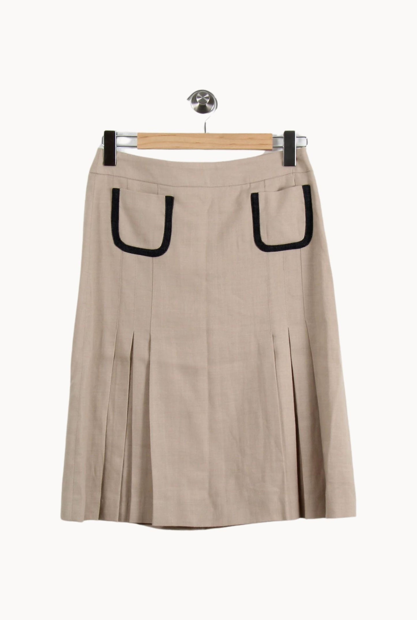 Jupe Plissée Beige et Noire - Taille M/38