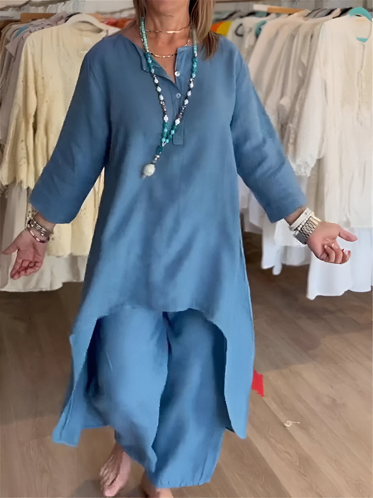 Mirelle™ | Ensemble d'été en mélange de coton léger