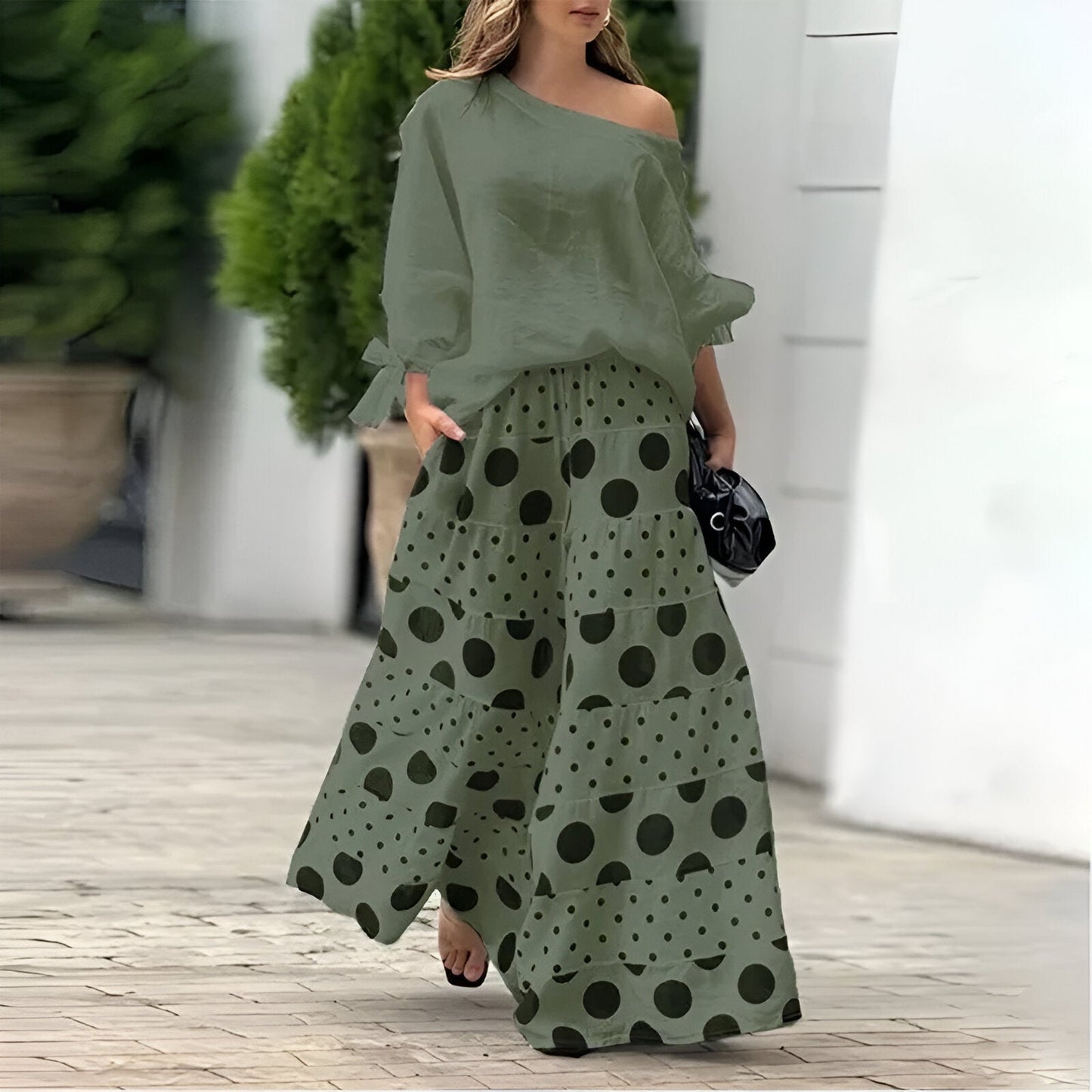 Liora™ | Ensemble Élégant à Pois 