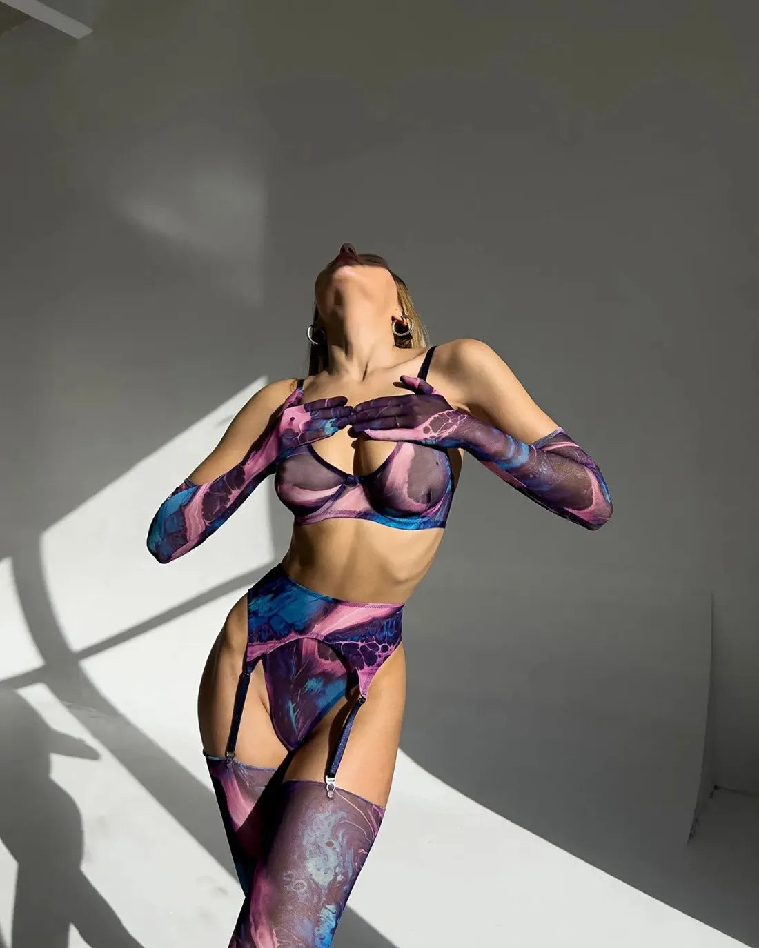 Amanda™ | Ensemble de lingerie tie-dye complet et 5 pièces