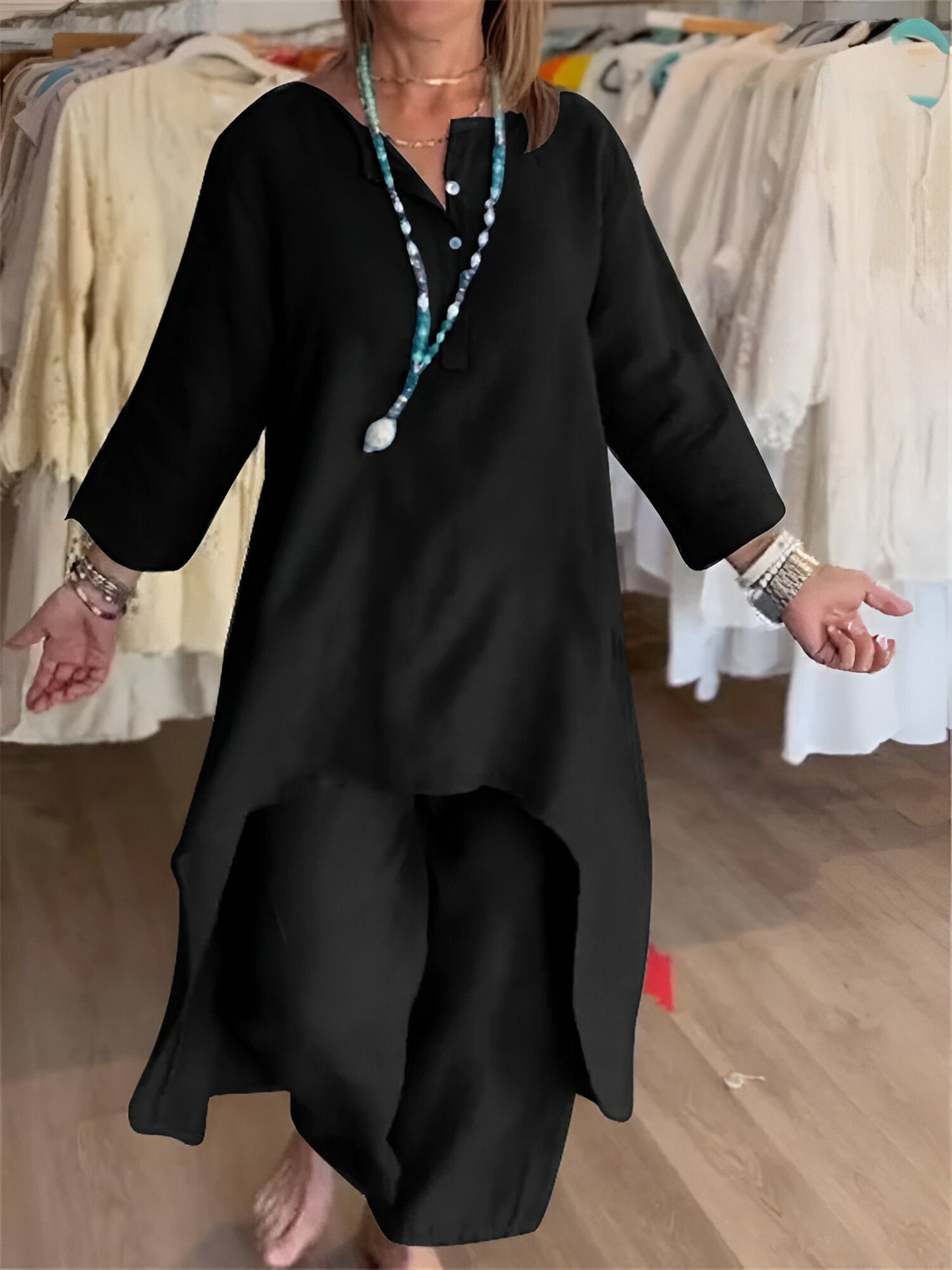 Mirelle™ | Ensemble d'été en mélange de coton léger