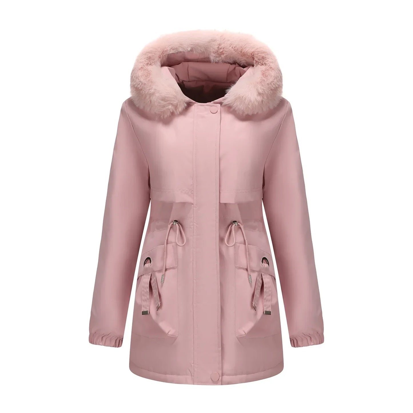 Grâce | Parka d'hiver élégante avec bord en fourrure 