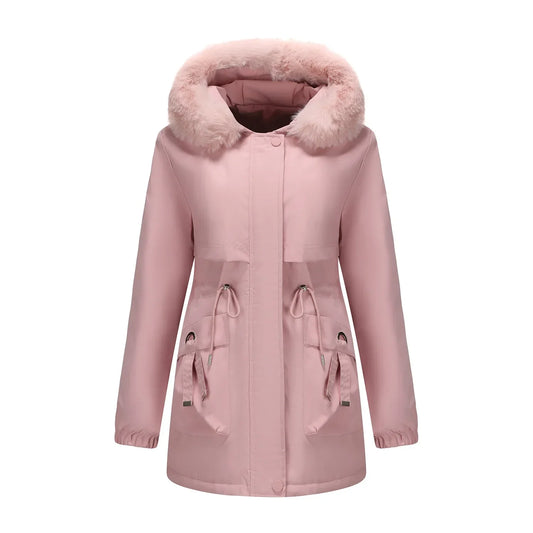 Grâce | Parka d'hiver élégante avec bord en fourrure 