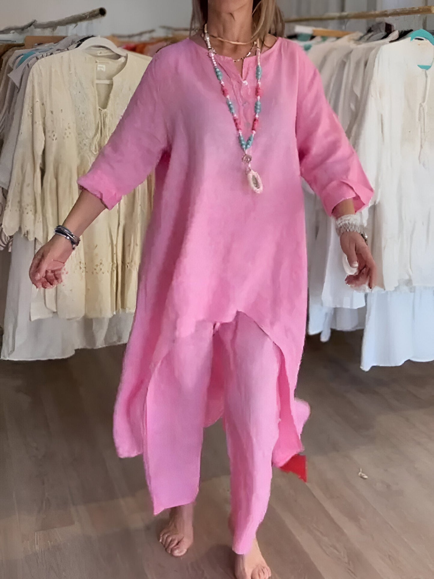 Mirelle™ | Ensemble d'été en mélange de coton léger