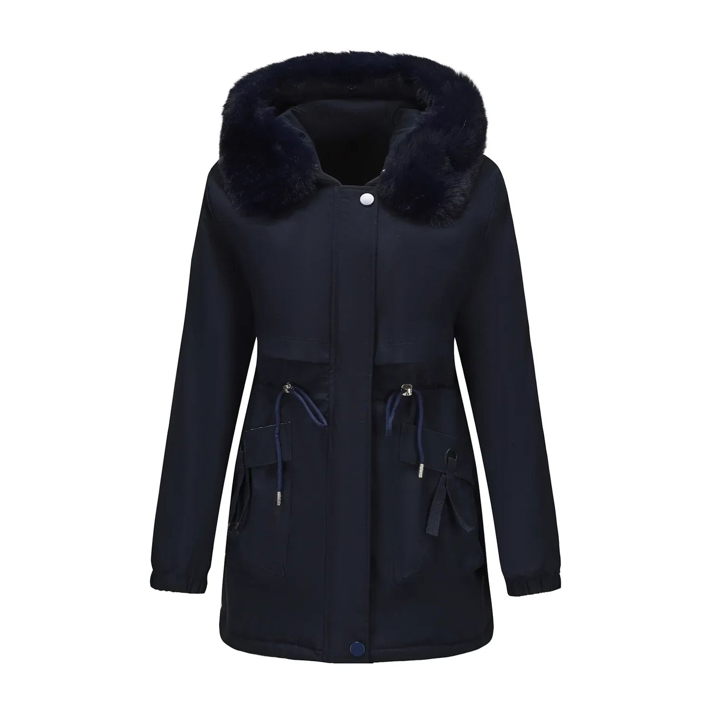 Grâce | Parka d'hiver élégante avec bord en fourrure 