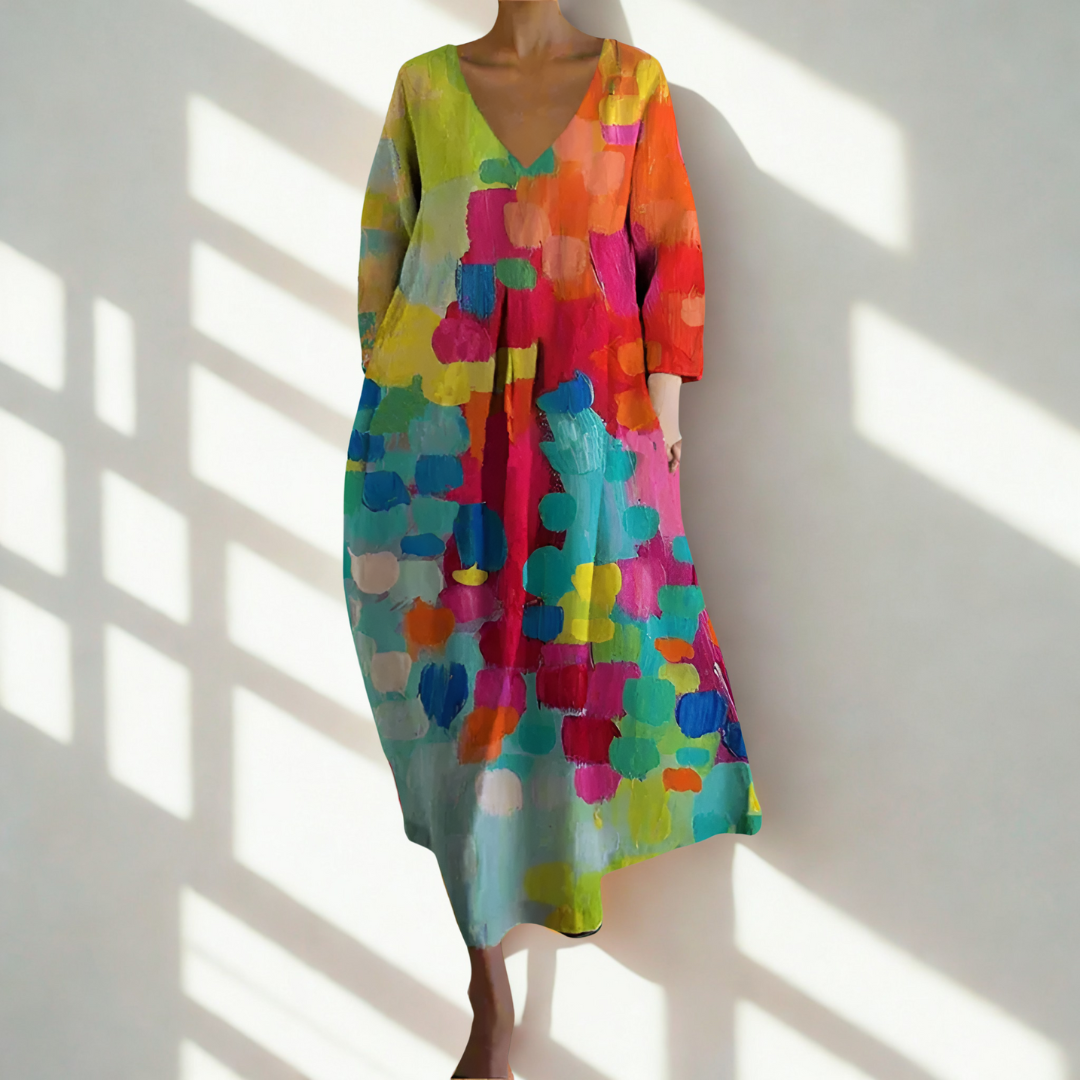 Iris™ | Robe Colorée avec Décolleté et V