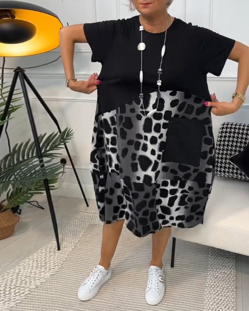 Naomi™ | Robe Imprimée décontractée avec Col Ronde