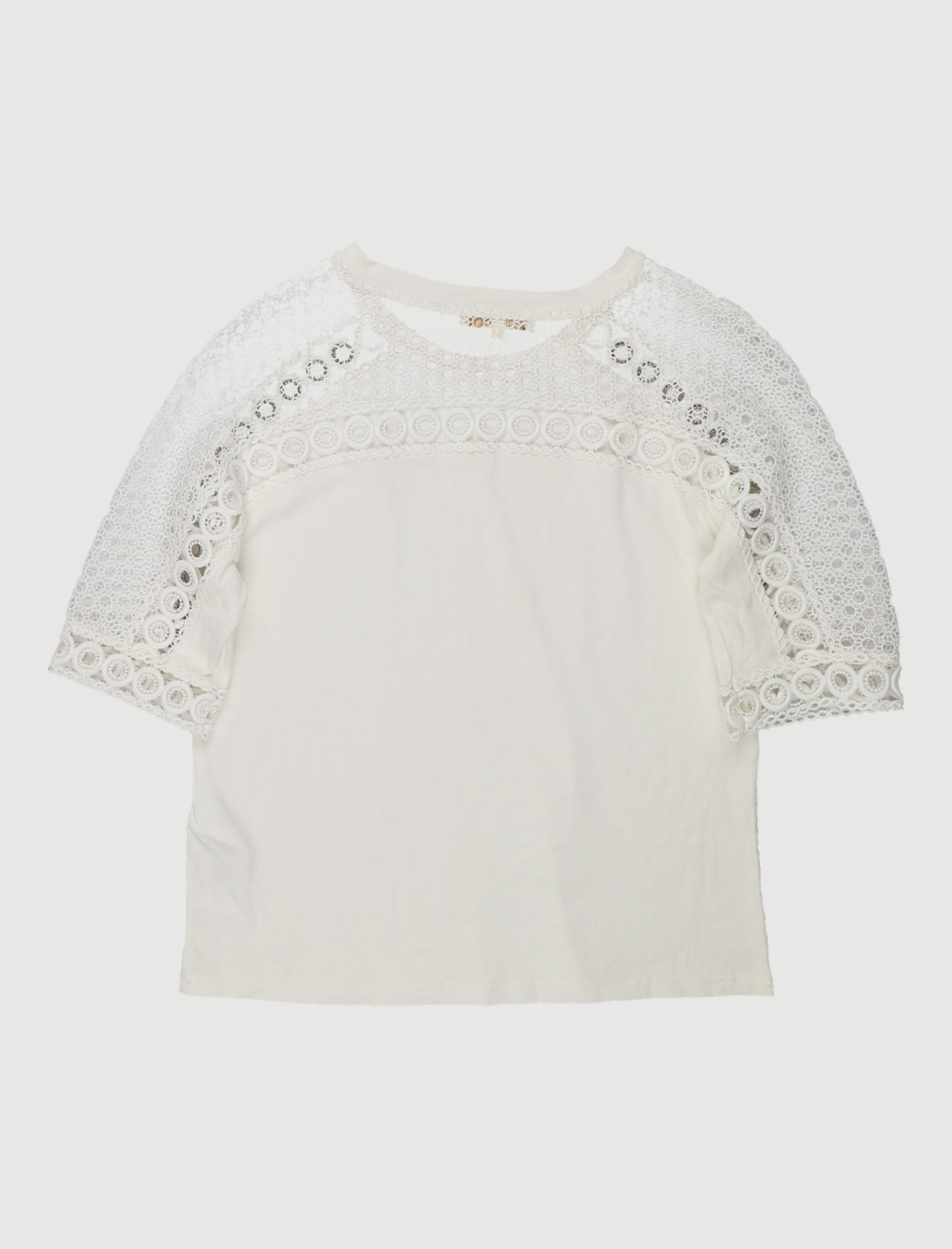 Tee-Shirt Brodé Avec Œillets - Taille M/38