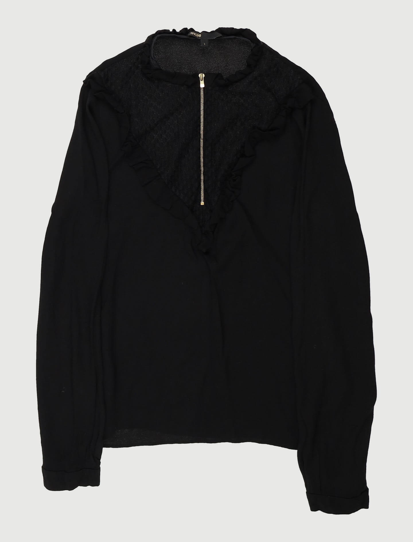 Top Bi-Matière Avec Collerette - Taille S/36