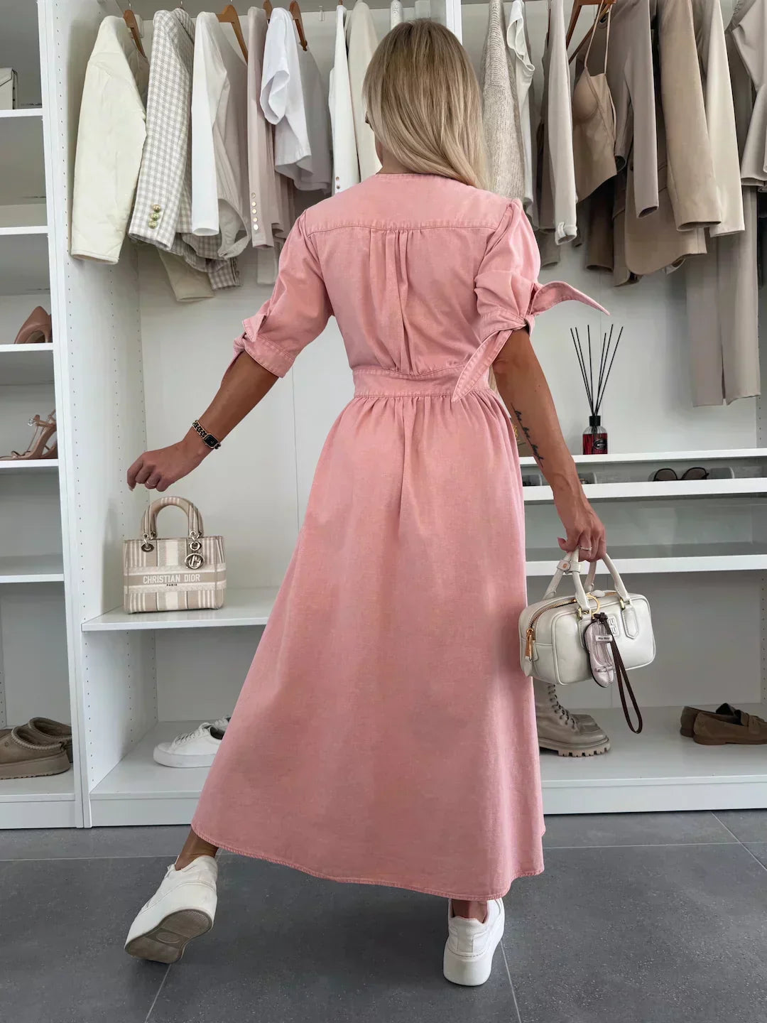 Amélie™ | Robe en coton denim scintillante