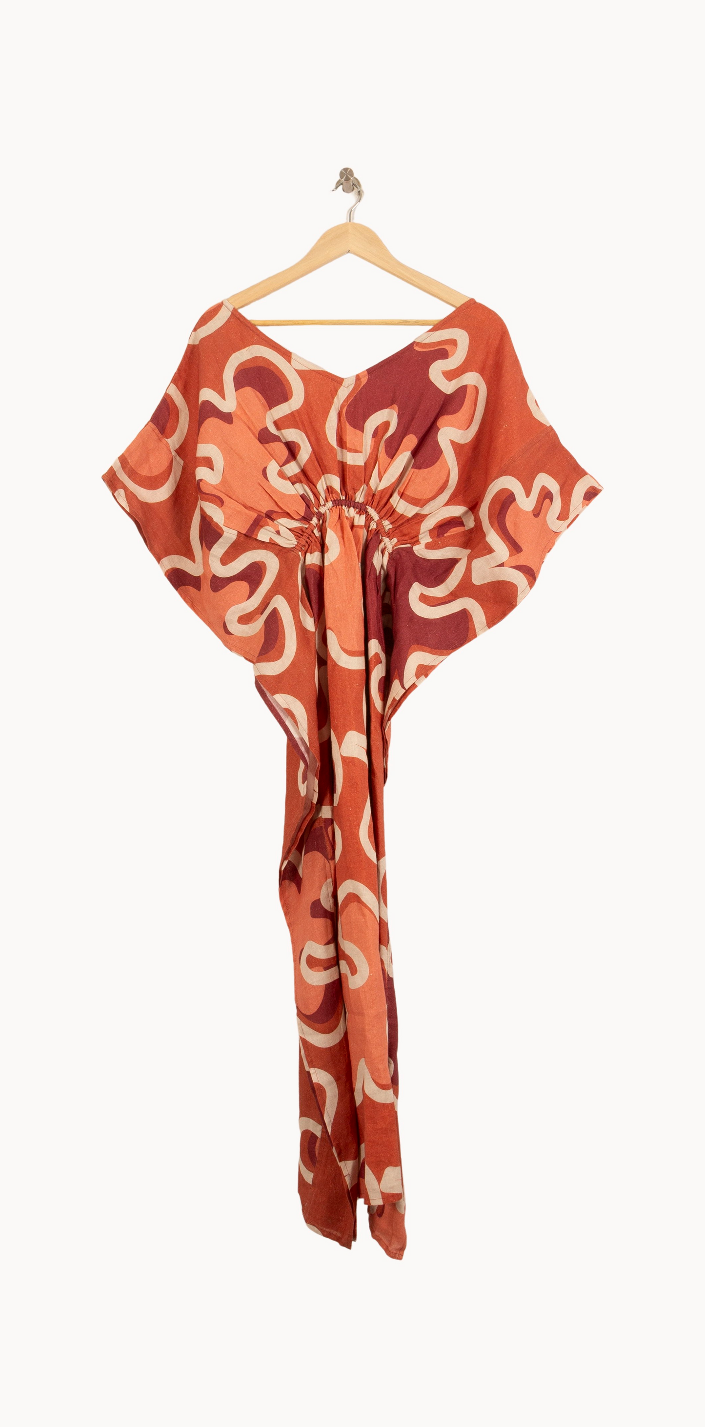 Robe Kaftan Orange et Bordeaux - Taille XS/34