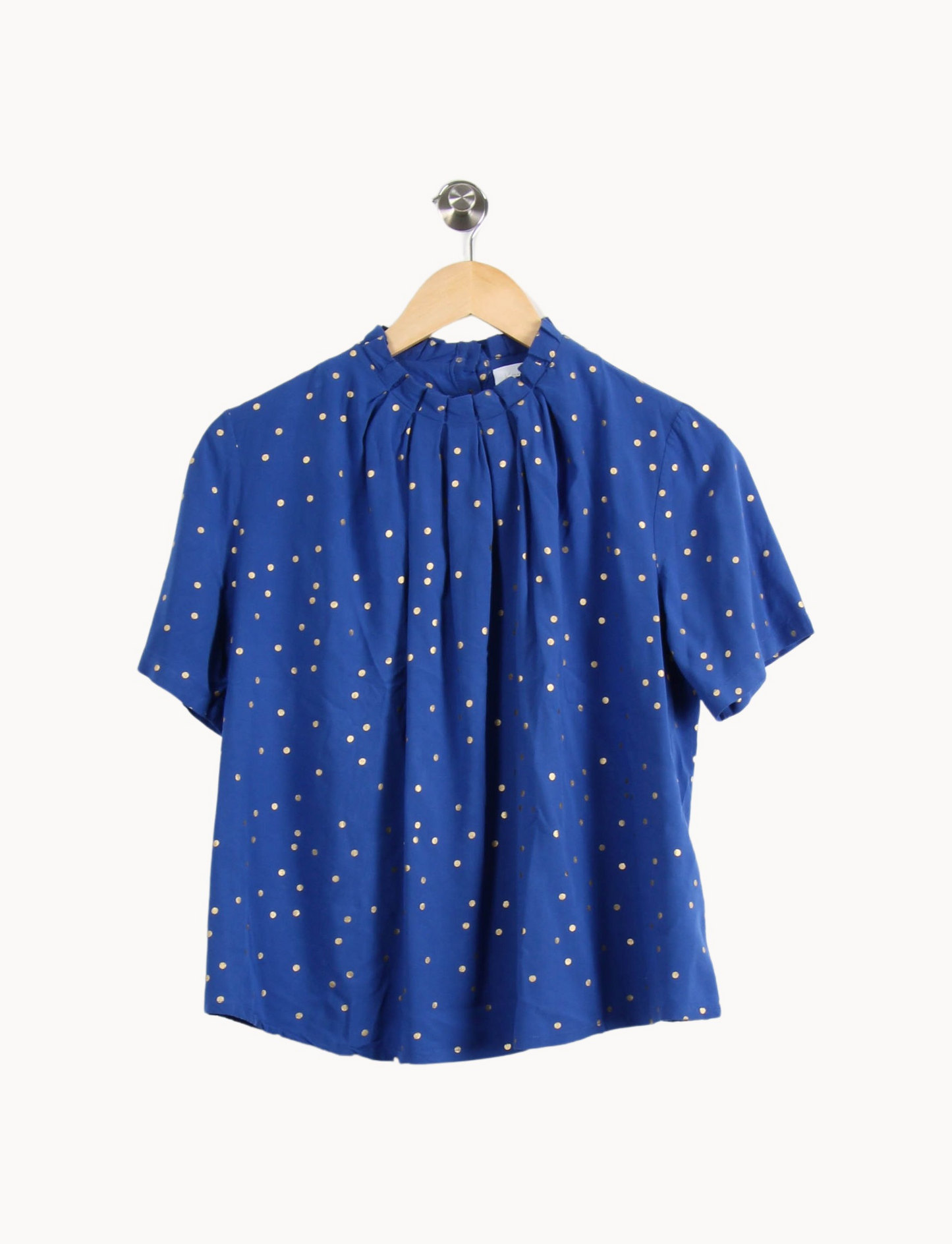 Blouse Bleue à Pois Blancs - Taille M/38