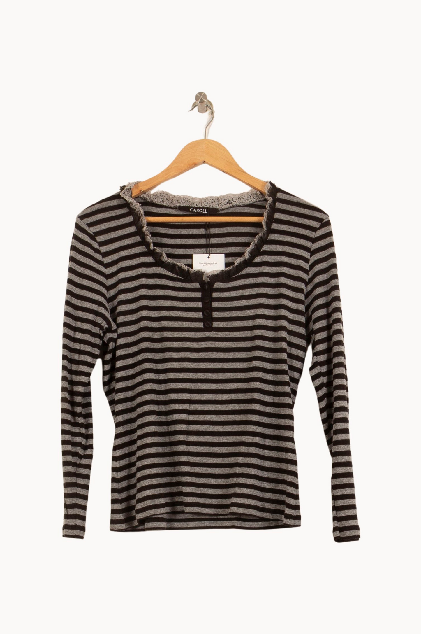 Tee-shirt Rayé Noir et Gris - Taille XXXL/46