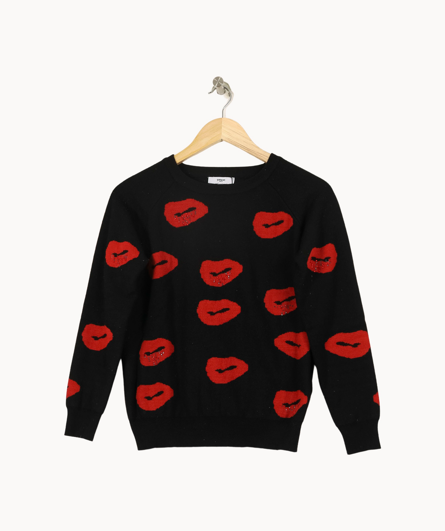 Pull Noir et Rouge - Taille S/36