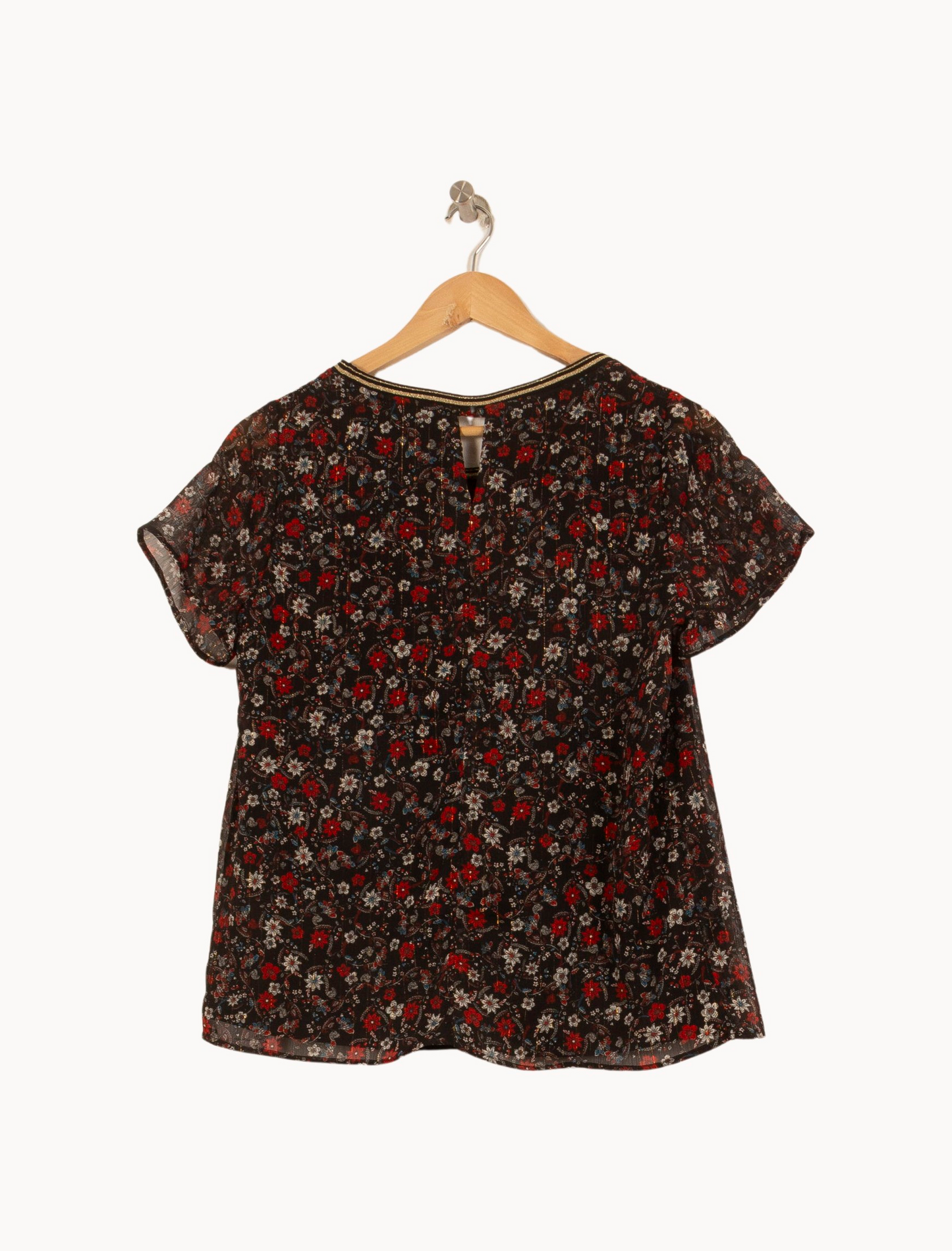 Blouse Noire et Rouge - Taille M/38
