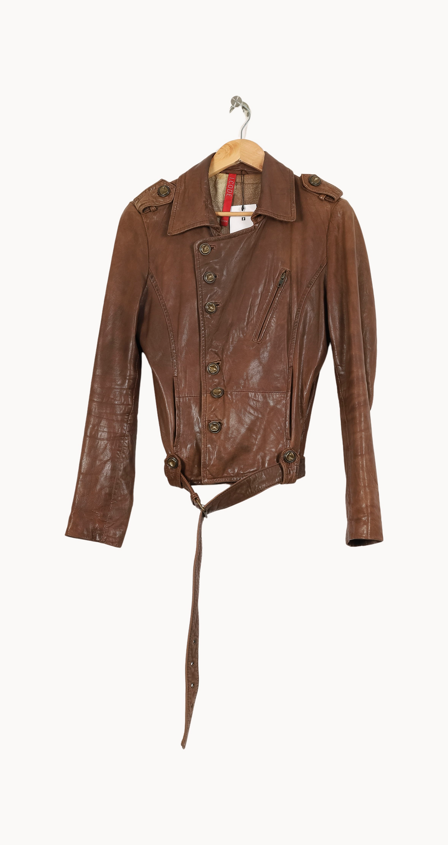 Veste En Cuir Marron - Taille L/40