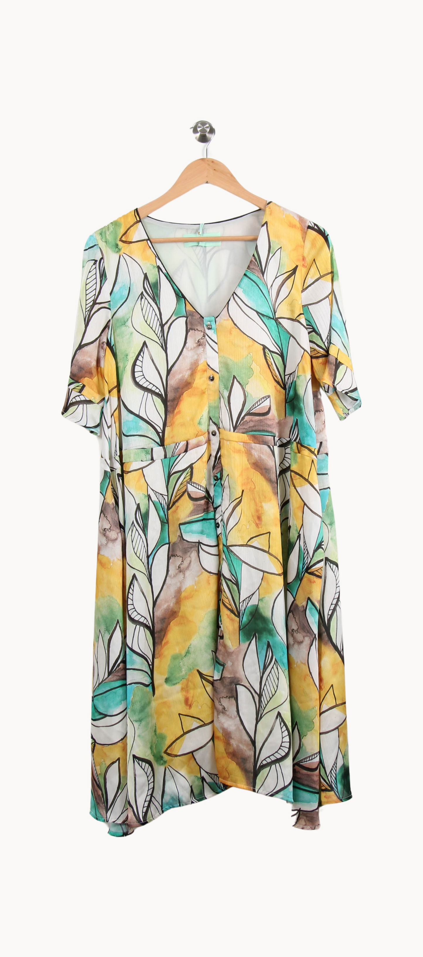 Robe longue Jaune et Verte - Taille S/36