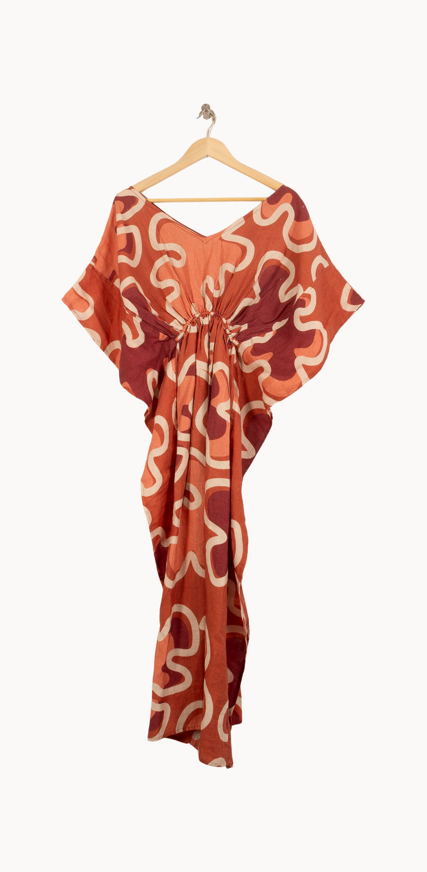 Robe Kaftan Orange et Bordeaux - Taille XS/34