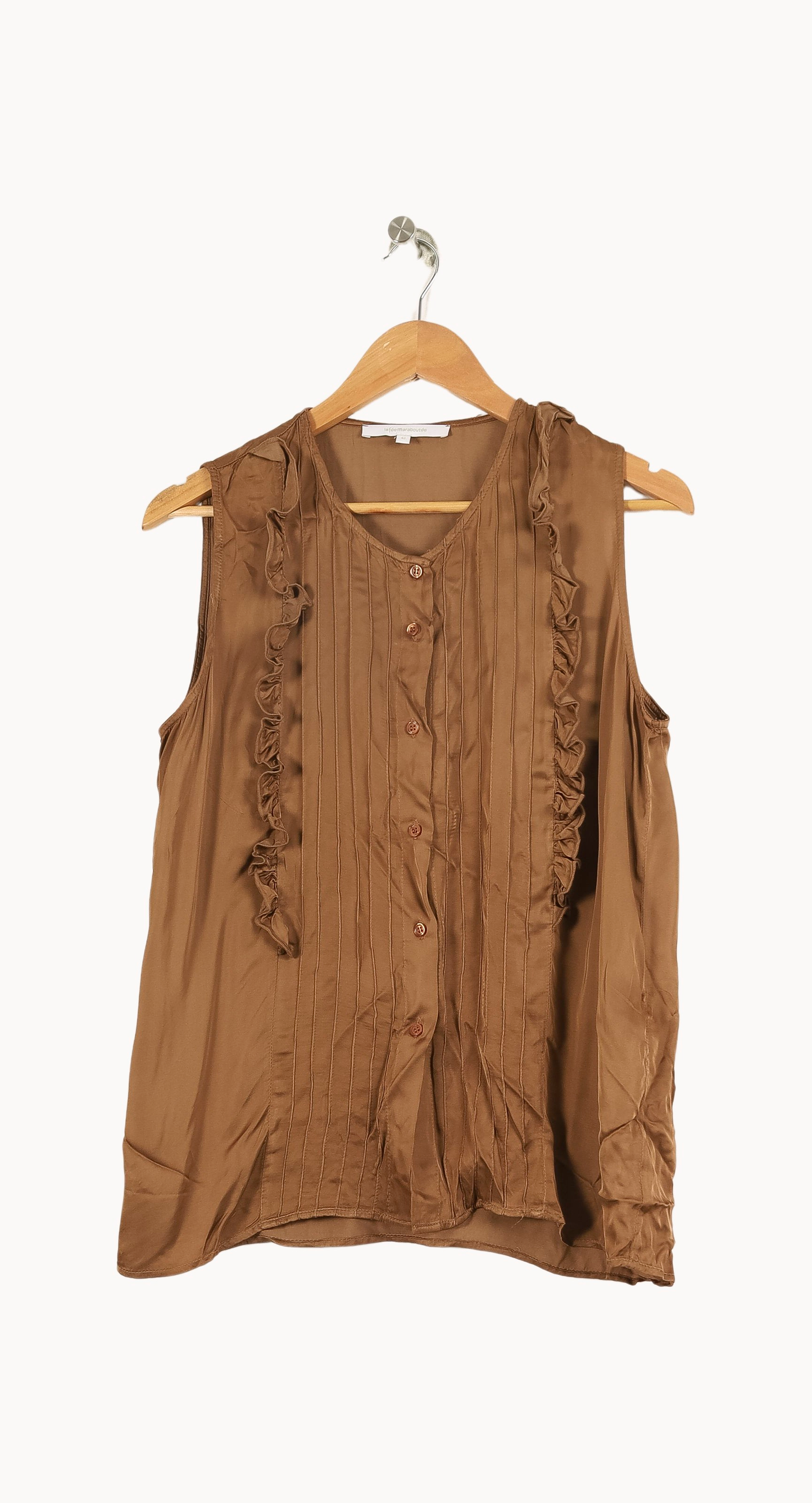 Blouse Sans Manches Marron - Taille XL/42