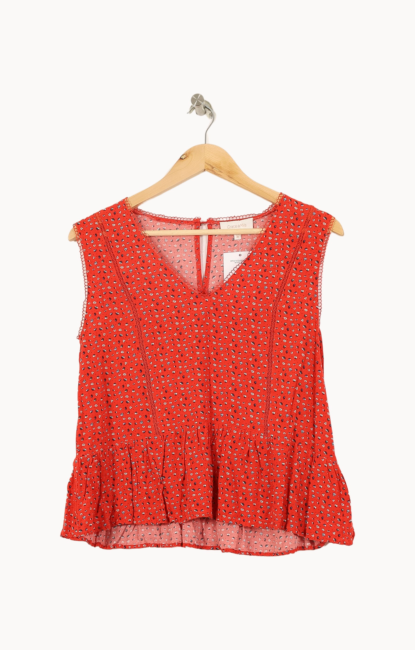 Top Sans Manches Rouge - Taille M/38
