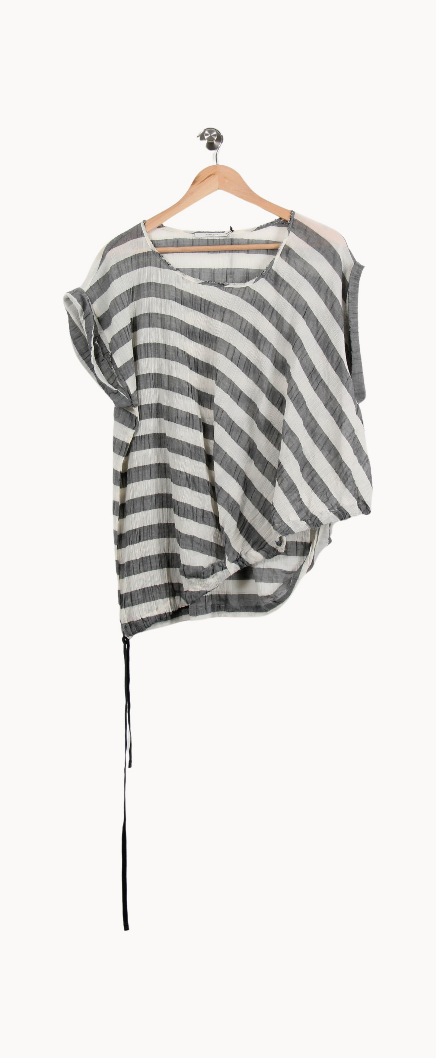 Blouse Rayée Grise et Blanche - Taille TU