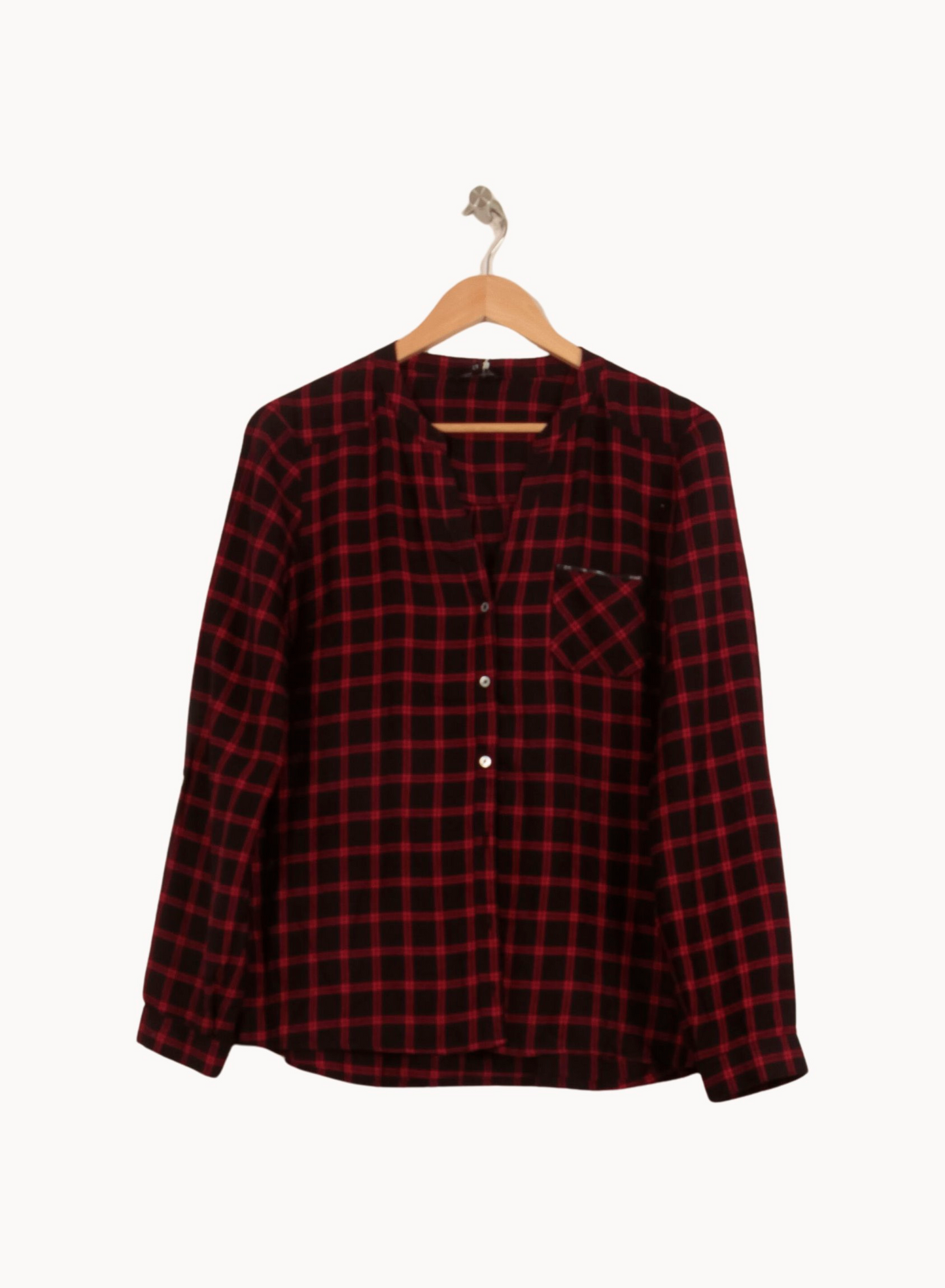 Chemise À Carreaux Bordeaux et Noire - Taille XL/42