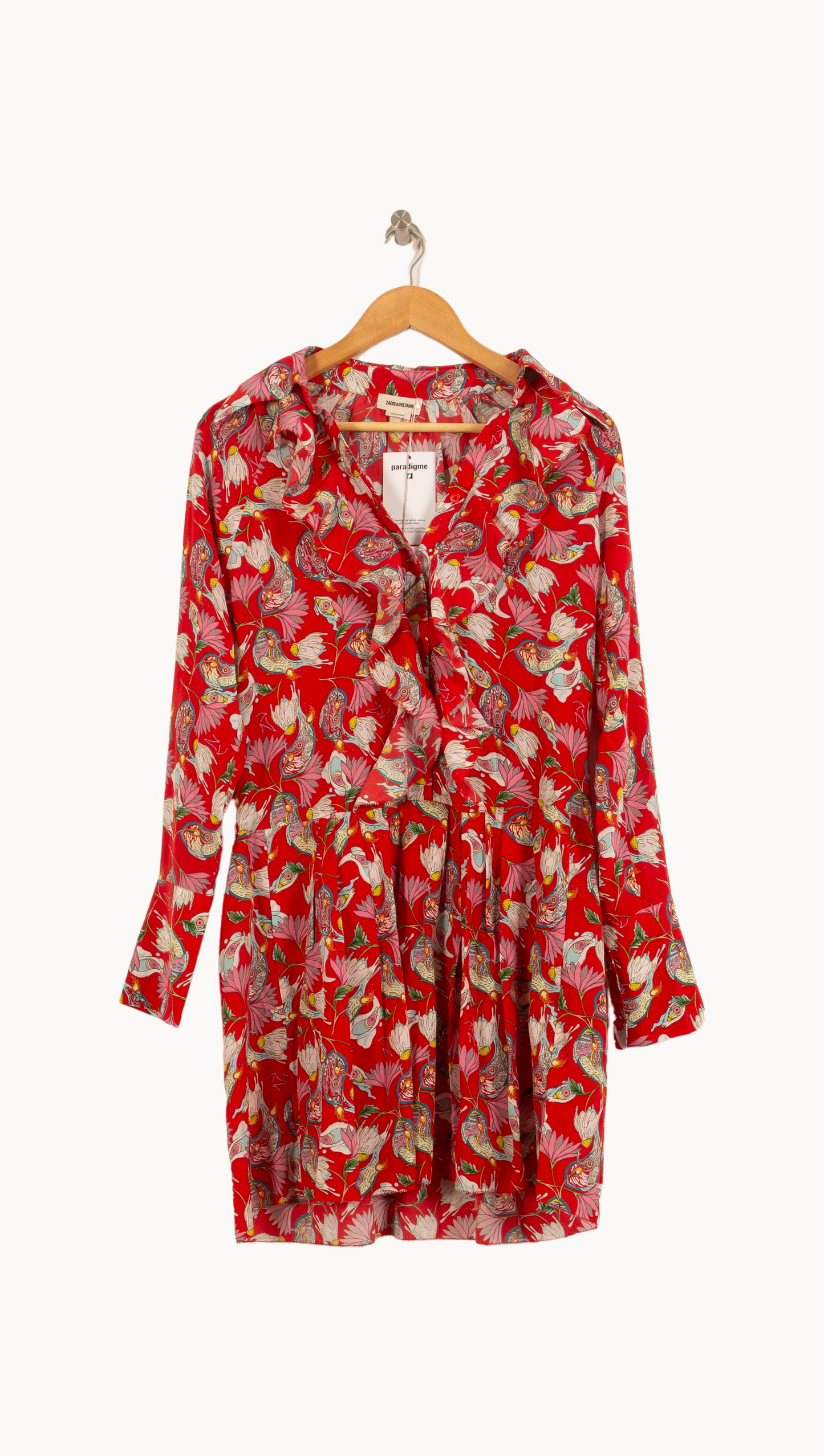 Robe Portefeuille Rouge et Rose - Taille XS/34