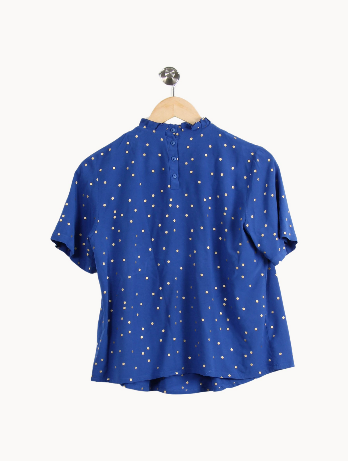 Blouse Bleue à Pois Blancs - Taille M/38