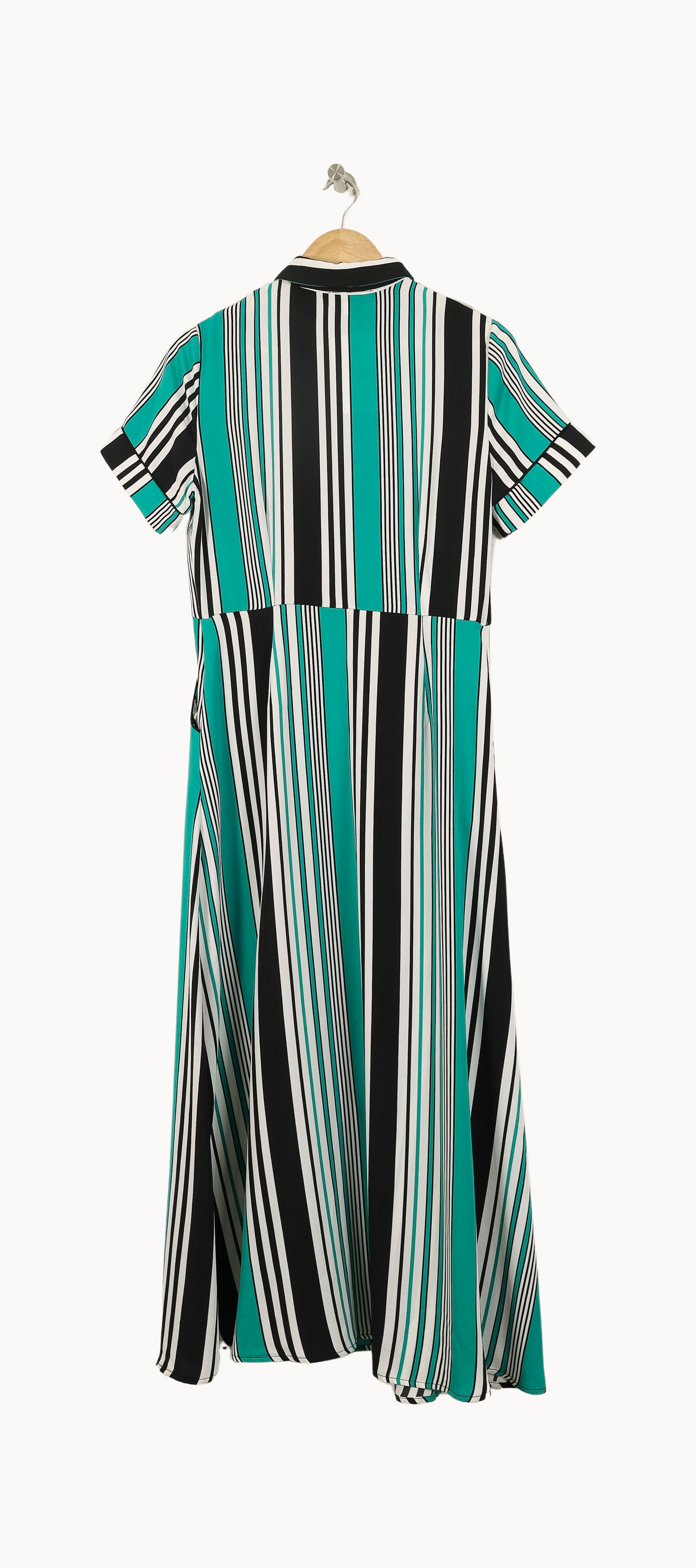 Robe Chemise Noire et Verte - Taille M/38