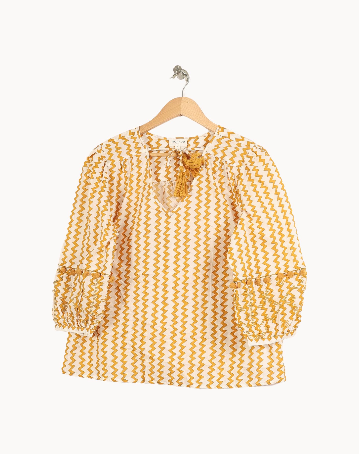 Blouse Orange et Blanche - Taille L/40