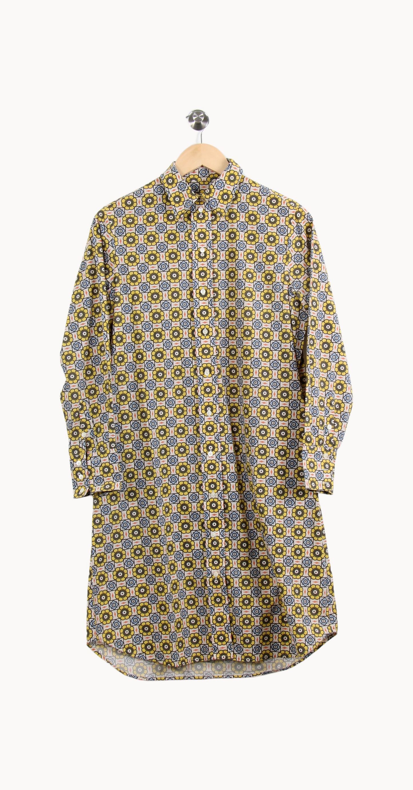 Robe Chemise Jaune et Bleue - Taille XS/34