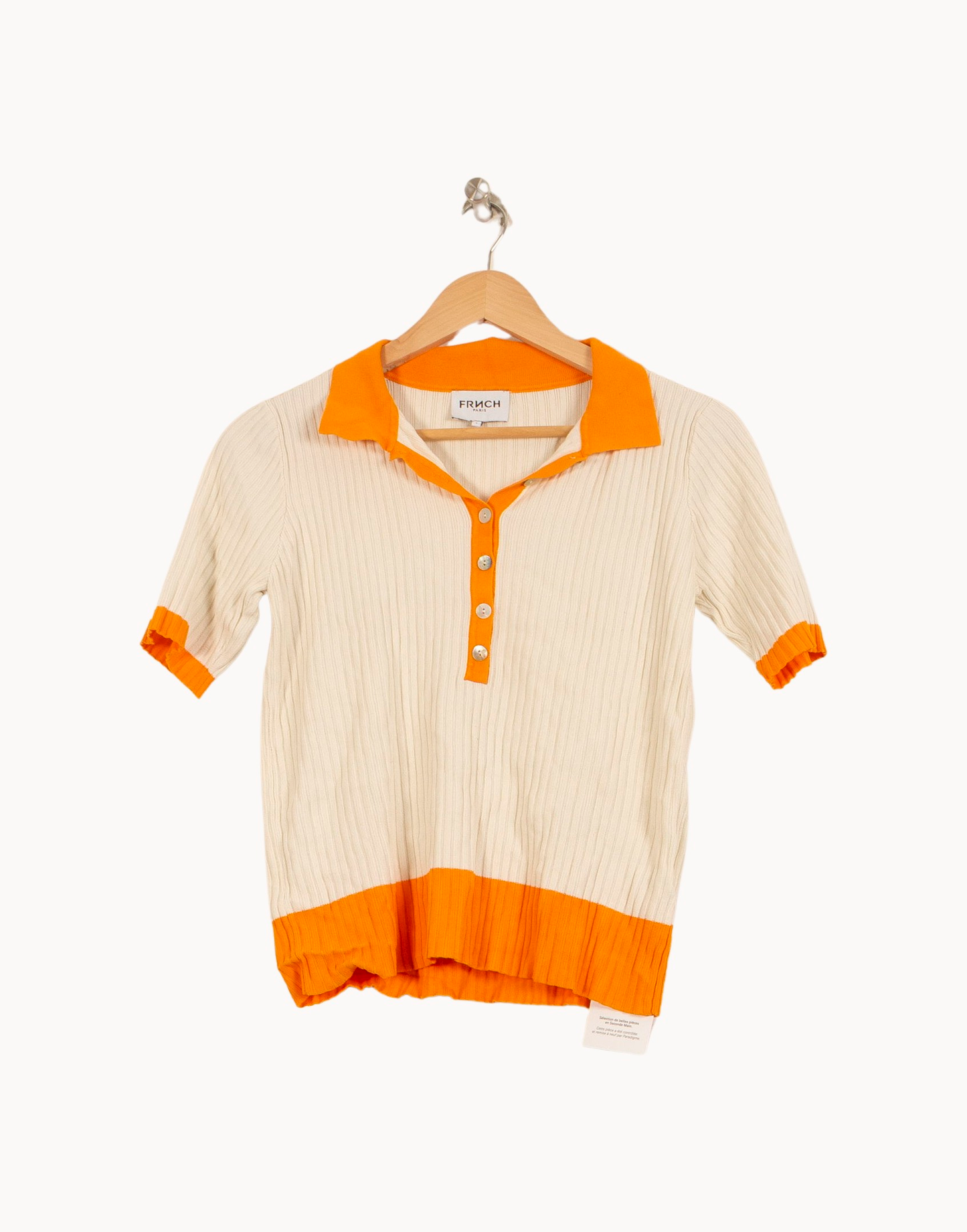 Polo Blanc et Orange - Taille S/36